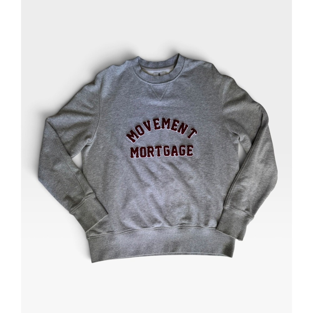 Hillflint Movement Mortgage Gray Crewneck Sweatshirt Chenille Logo Size Medium